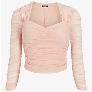 EXPRESS {Mesh Contour Top} Blush Pink NWT